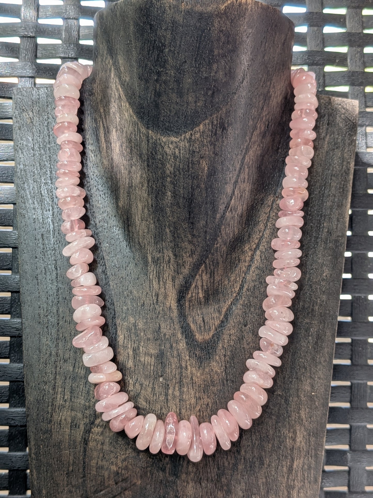 Collier en quartz rose