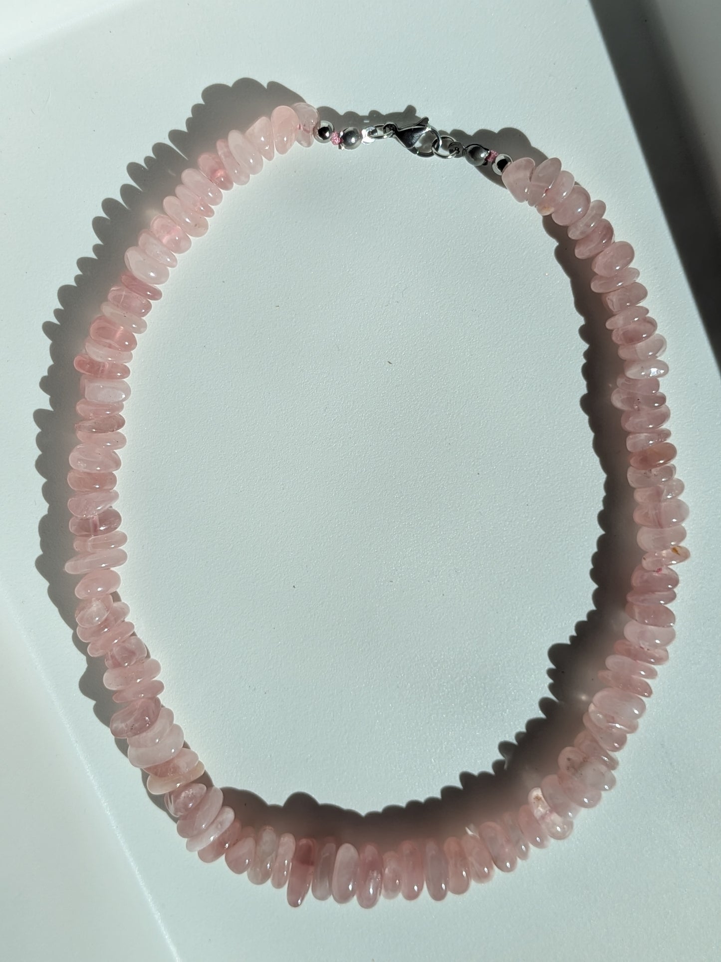 Collier en quartz rose