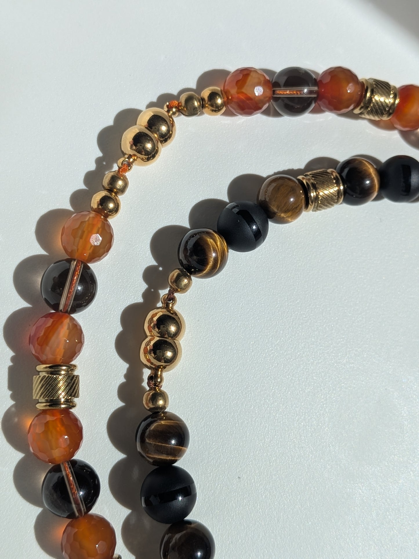 Collier oeil de tigre et onyx
